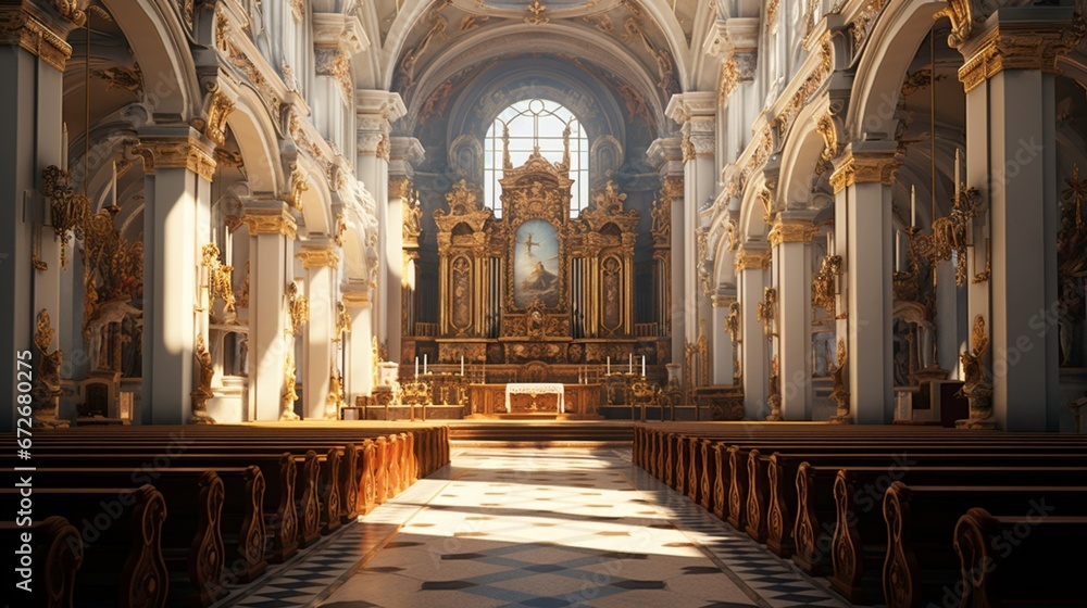 interior of the church of the holy sepulchre generated by AI
