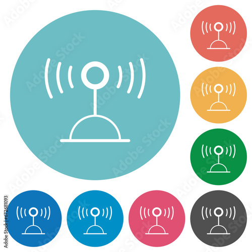 Radio transmitter outline flat round icons