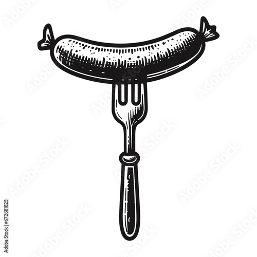 sausage on a fork sketch