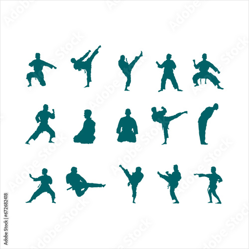 set of martial vector illustration