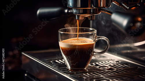 Delicious, aromatic coffee is prepared in the machine