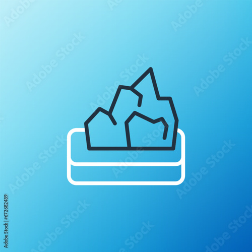 Line Ore mining icon isolated on blue background. Colorful outline concept. Vector