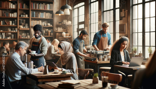 Wallpaper Mural Lively Coffee Shop Atmosphere: Cafe Buzz Torontodigital.ca