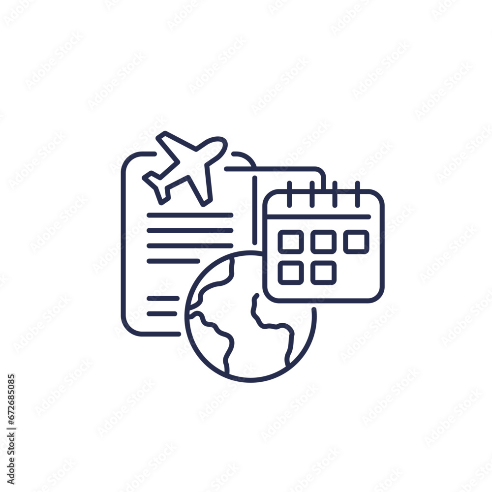 vacation or trip planning line icon vacation or trip planning line icon