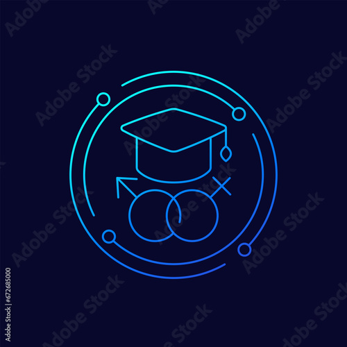 Sex education icon, linear design
