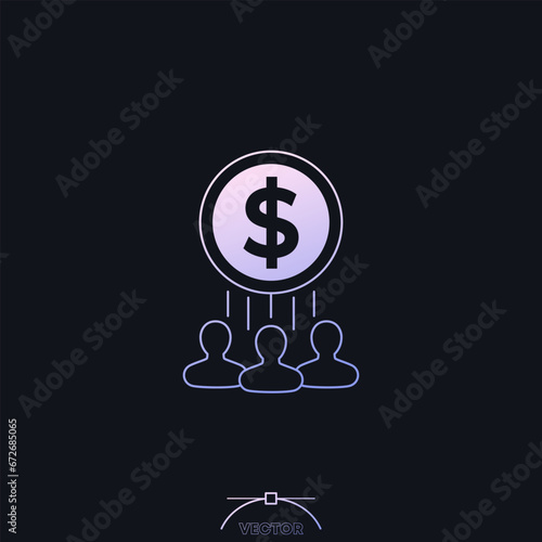 stakeholders or investors icon, vector