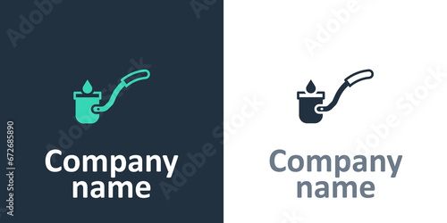 Logotype Sauna ladle icon isolated on white background. Logo design template element. Vector