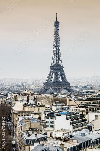 Skyline Paris France and The Eiffel Tower © BlackMac