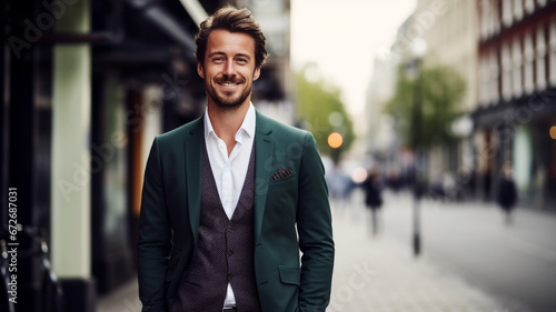 Wallpaper Mural Portrait businessman in the city Torontodigital.ca