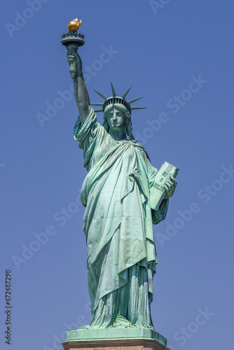 Close-up of the Statue of Liberty in New York City  USA