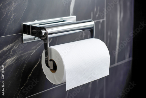 The presence of toilet paper in your household restroom is a simple yet crucial element in maintaining personal hygiene and comfort. photo