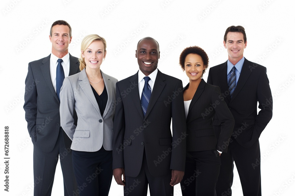 Building Success Together: A Multicultural Business Team, Smartly Dressed and Diverse in Age, Comes Together on a White Background to Create a Powerful Unity Building Success Together: A Multicultural Business Team, Smartly Dressed and Diverse in Age, Comes Together on a White Background to Create a Powerful Unity