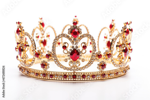 A majestic tiara, a symbol of royalty and wealth, radiating with diamonds and rich fashion, emphasizing its importance as a piece of jewelry for princesses and queens.
