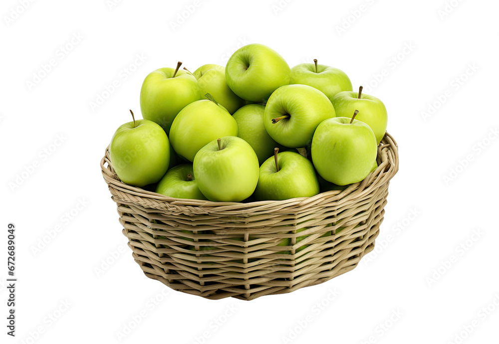 Many green apples in a basket Many green apples in a basket