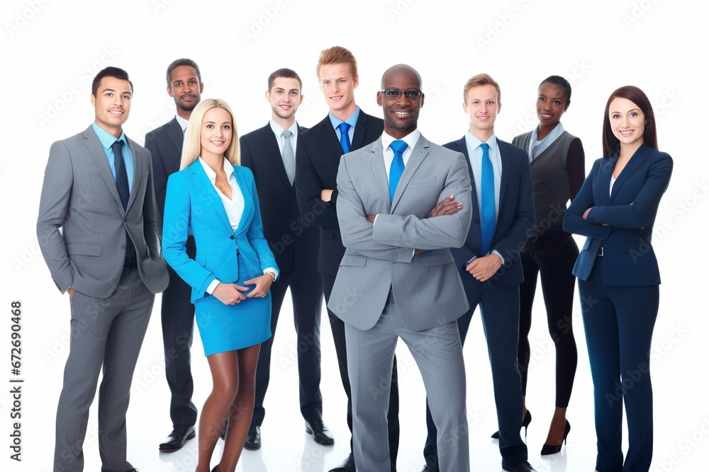 The Power of Age and Experience: A Multicultural Business Team, Smartly Dressed, Unites on a White Background, Demonstrating the Strength in Their Collective Wisdom The Power of Age and Experience: A Multicultural Business Team, Smartly Dressed, Unites on a White Background, Demonstrating the Strength in Their Collective Wisdom