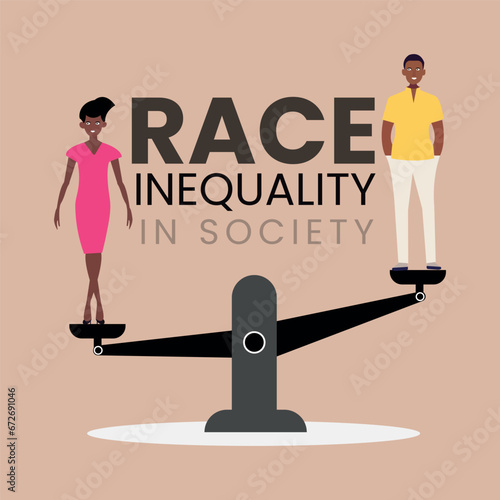 Racism concept with scales.