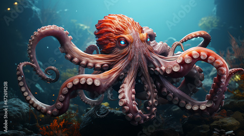 Octopus in the ocean. © andranik123