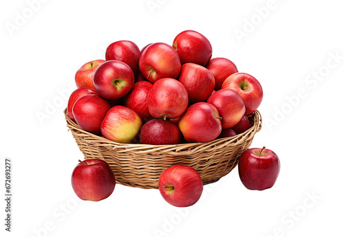 Many red apples in the basket