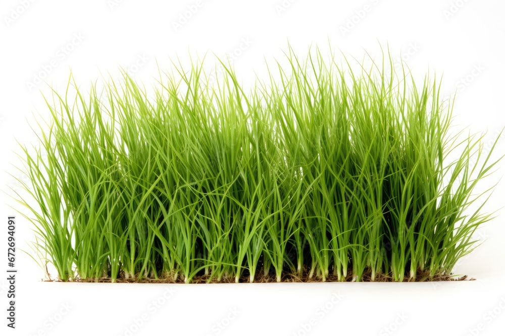 Bright, fresh and organic green grass on a white background. Beauty of nature. Bright, fresh and organic green grass on a white background. Beauty of nature.