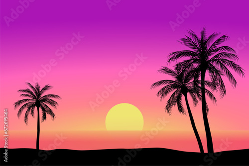 sunset on the beach © ZulfiqarAli