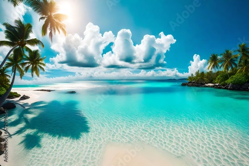 beach with palm trees