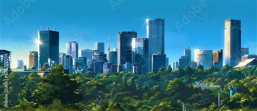 City anime wallpaper and background photo