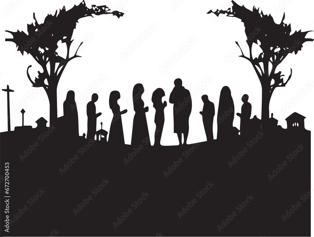 Group of people in the park silhouette vector illustration Group of people in the park silhouette vector illustration