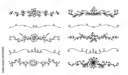 Hand drawn ornamental dividers pack