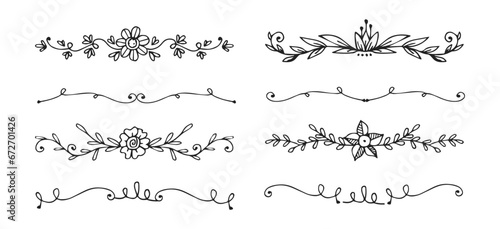 Hand drawn ornamental dividers pack