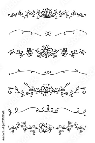 Hand drawn ornamental dividers pack