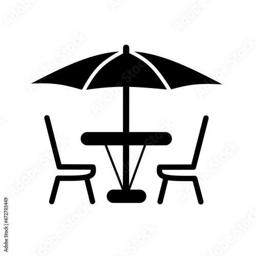 cafe table icon vector on white background.table and chair icon