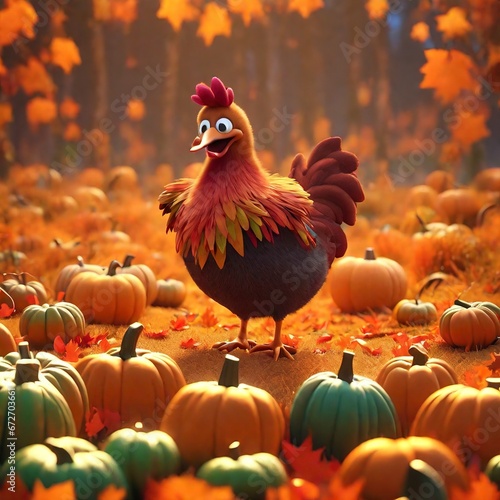 cute thanksgiving rooster © Prashant
