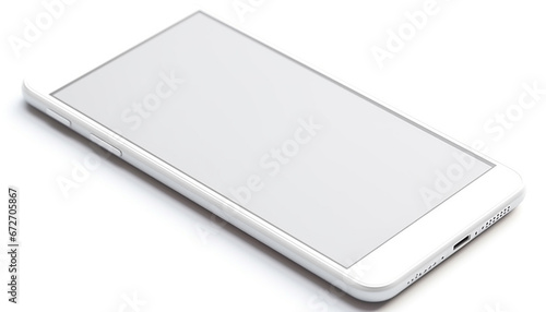 Modern laptop and mobile phone on white background with copy space generated by AI