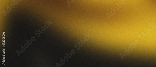 gold waves on black , grainy noise grungy spray texture color gradient rough abstract retro vibe background template , empty space shine bright light and glow