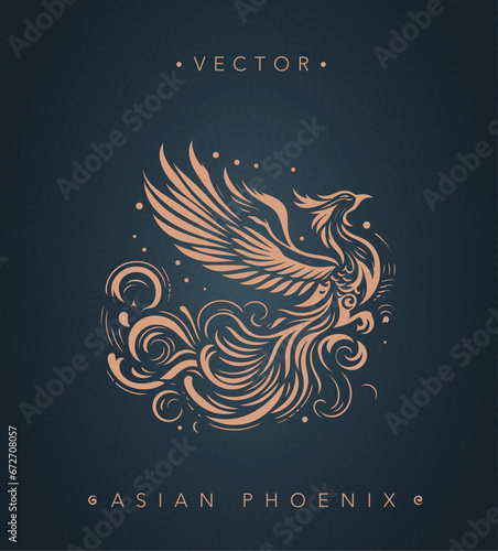 Asian traditional phoenix pattern ancient Chinese phoenix	
