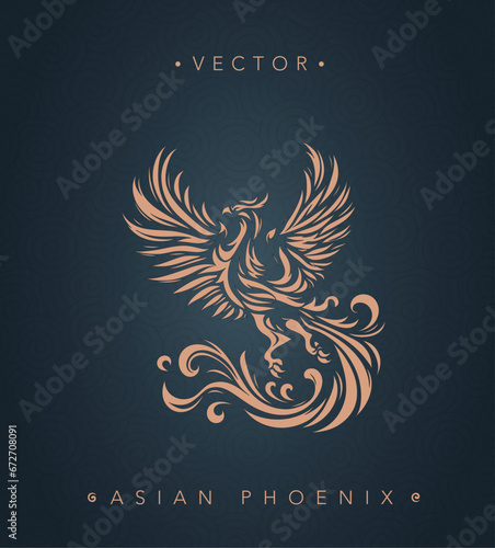 Asian traditional phoenix pattern ancient Chinese phoenix	
