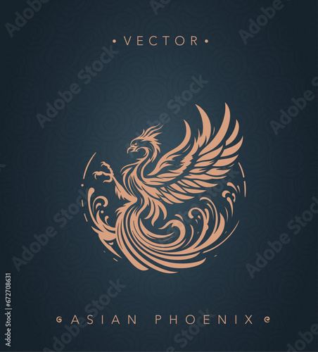 Asian traditional phoenix pattern ancient Chinese phoenix	
