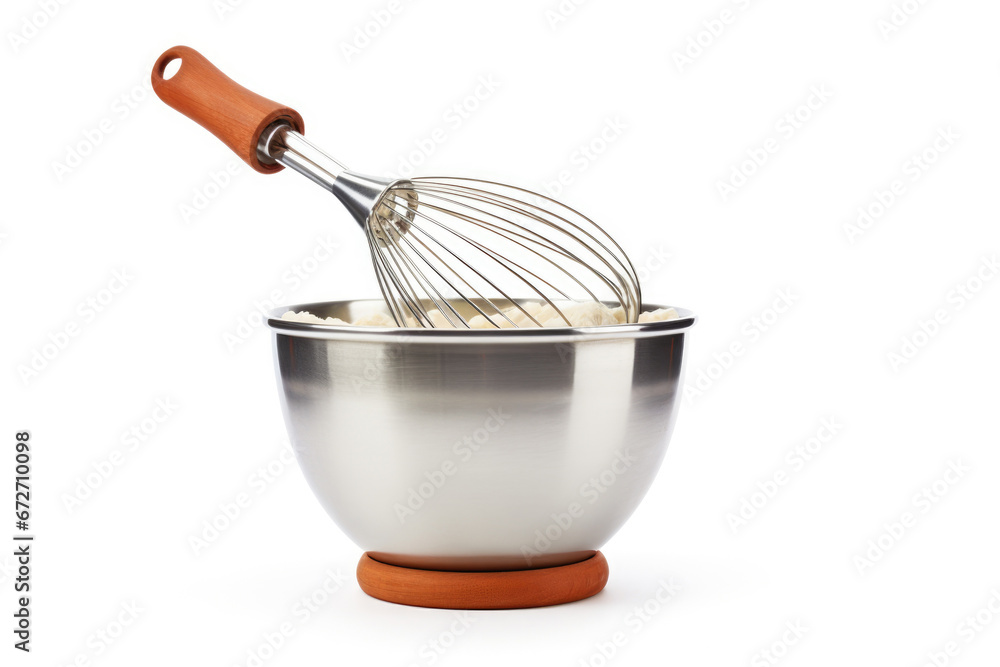 metal whisk and a bowl, perfect for blending ingredients like eggs and flour in the pursuit of creating delicious homemade treats. metal whisk and a bowl, perfect for blending ingredients like eggs and flour in the pursuit of creating delicious homemade treats.