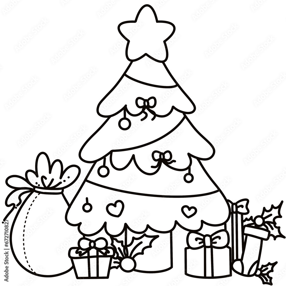 Christmas tree cartoon coloring page Christmas tree cartoon coloring page