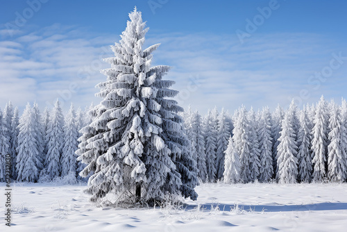 Beautiful winter landscape in blue tones, nature in winter © Ksenia Belyaeva