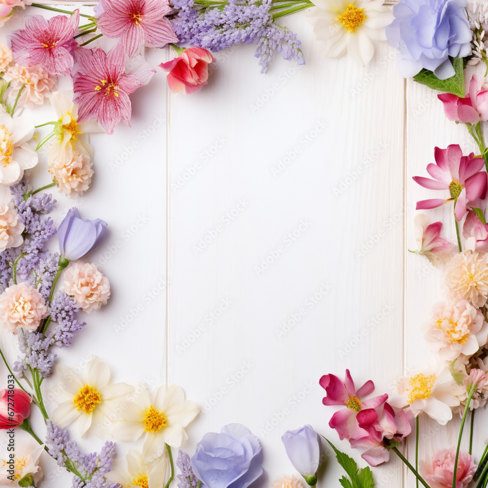 frame of flowers on card frame of flowers on card