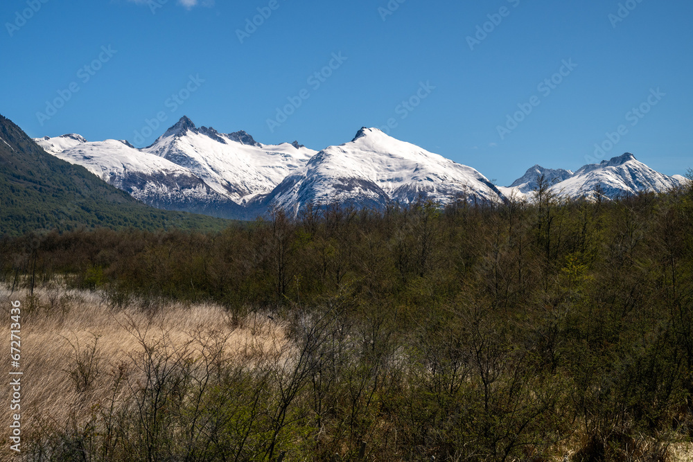snow capped mountains in patagonia
