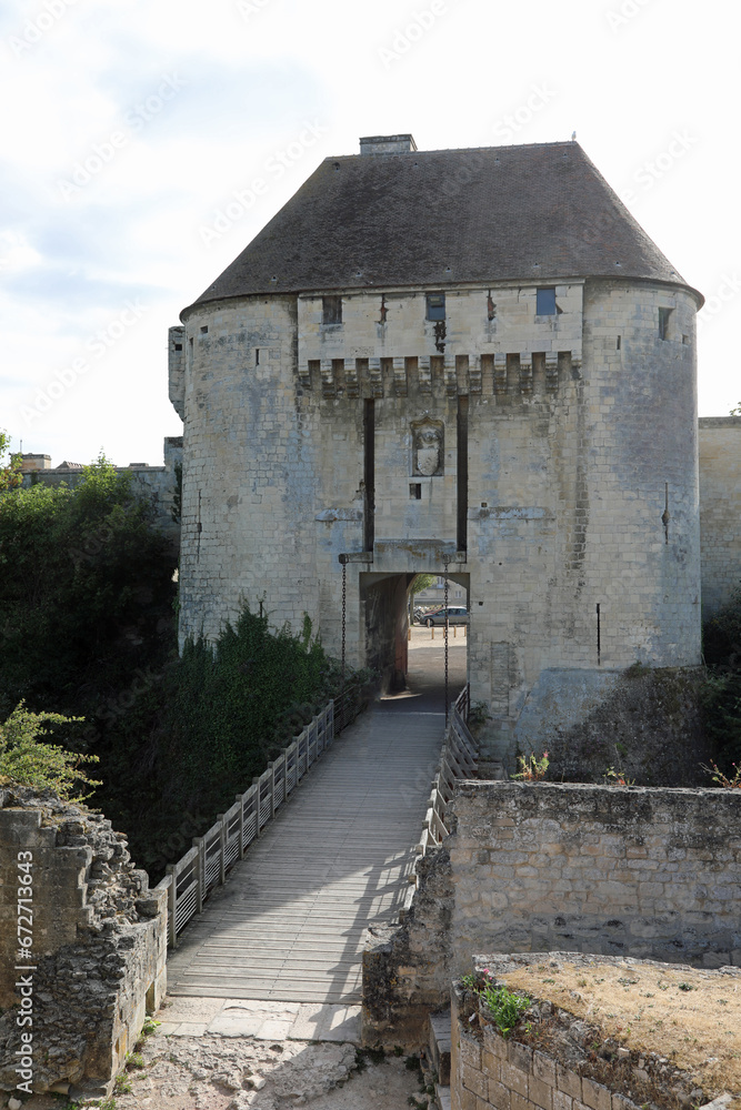 Caen,CA, France - August 20, 2022: Ancient Gate of the Castle