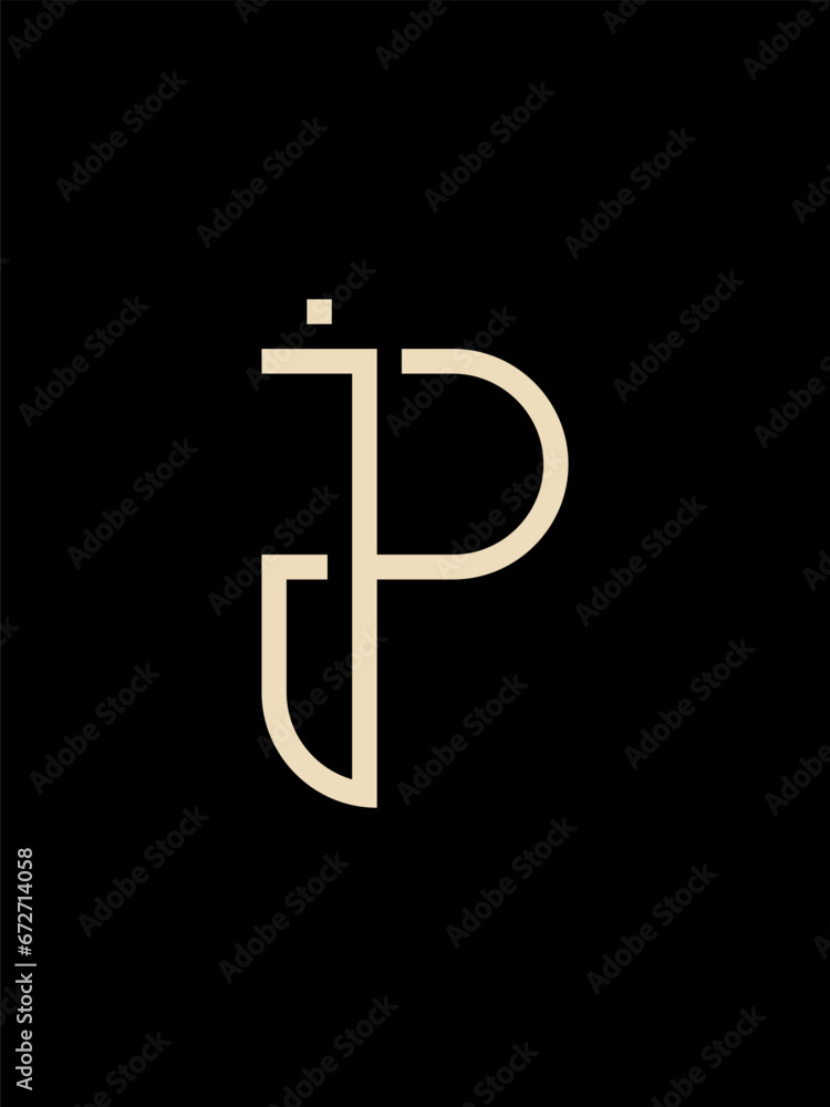JP monogram logo template JP monogram logo template