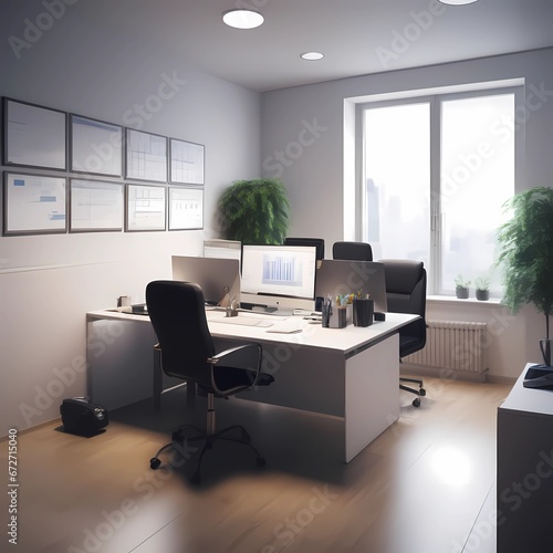 Working in office