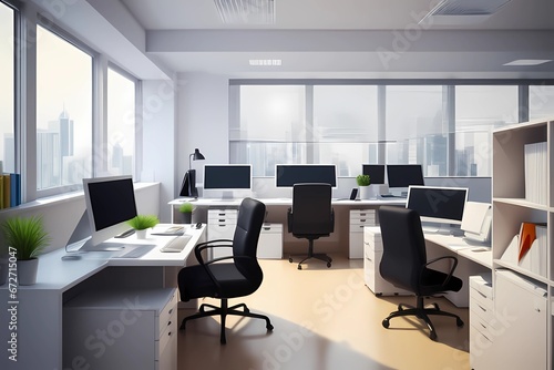 Working in office