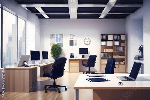 Working in office