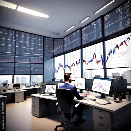 stock chart in office