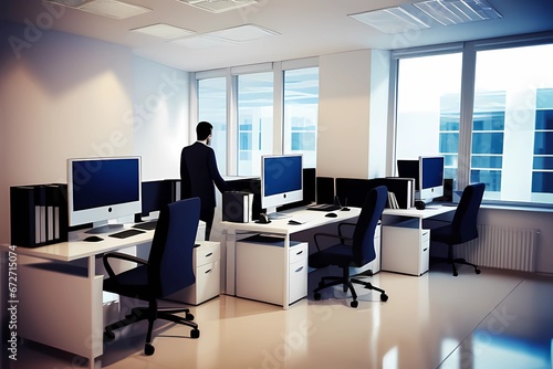 Working in office
