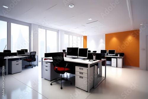 Working in office